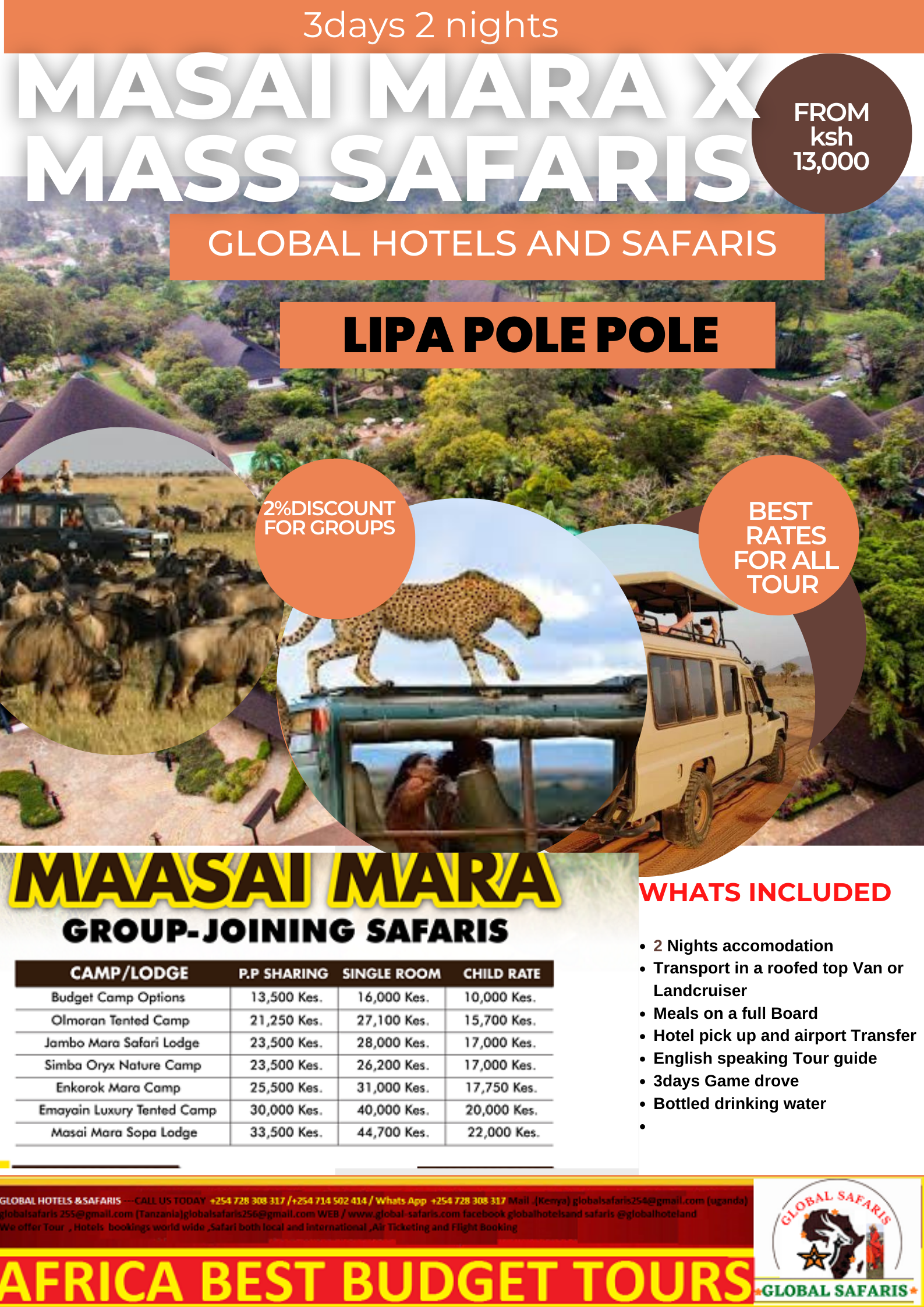 Masai mara 3days X MASS offer
